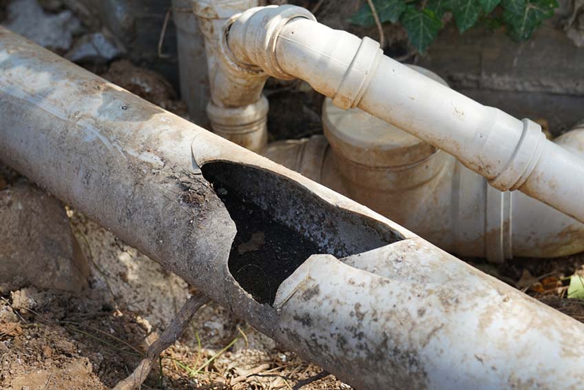 Cracked sewer pipe/s Cracked sewer pipe/s