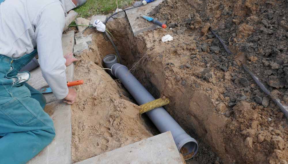Sewer pipe being excavated Harrisonburg, VA