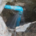 Leaking underground pipe