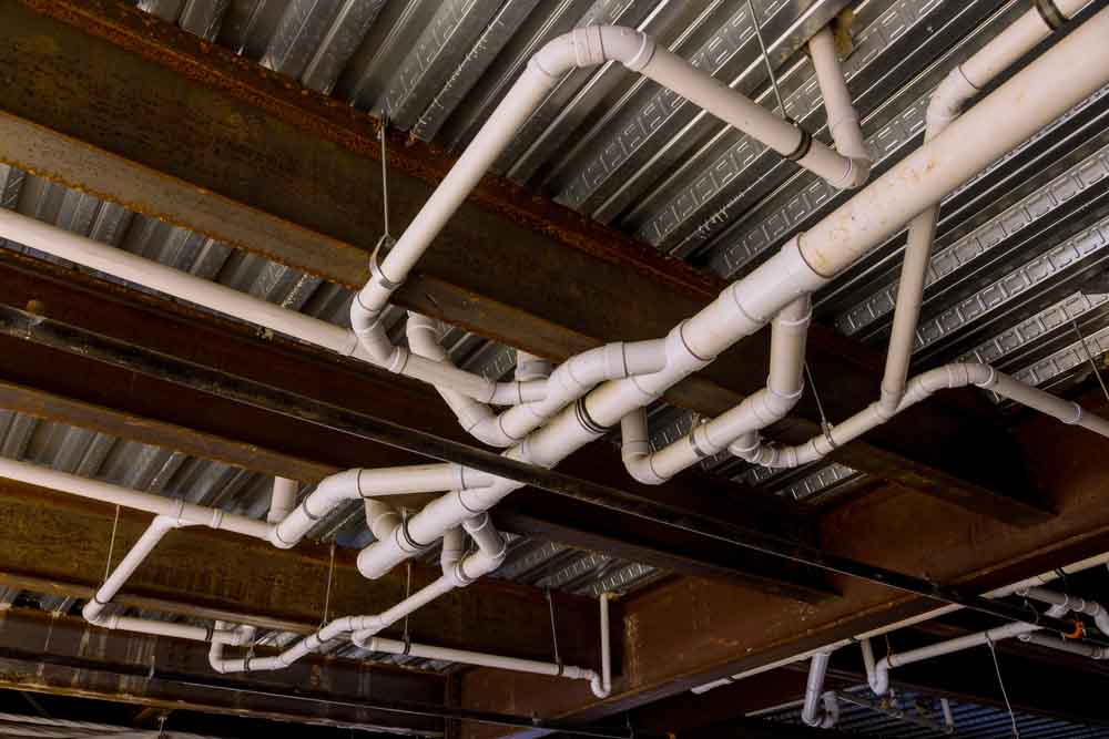 pipes in a commercial building