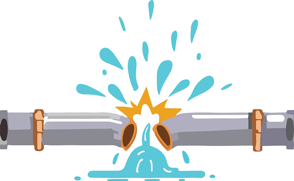 burst pipe