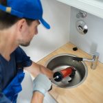 plumber cleaning a drain