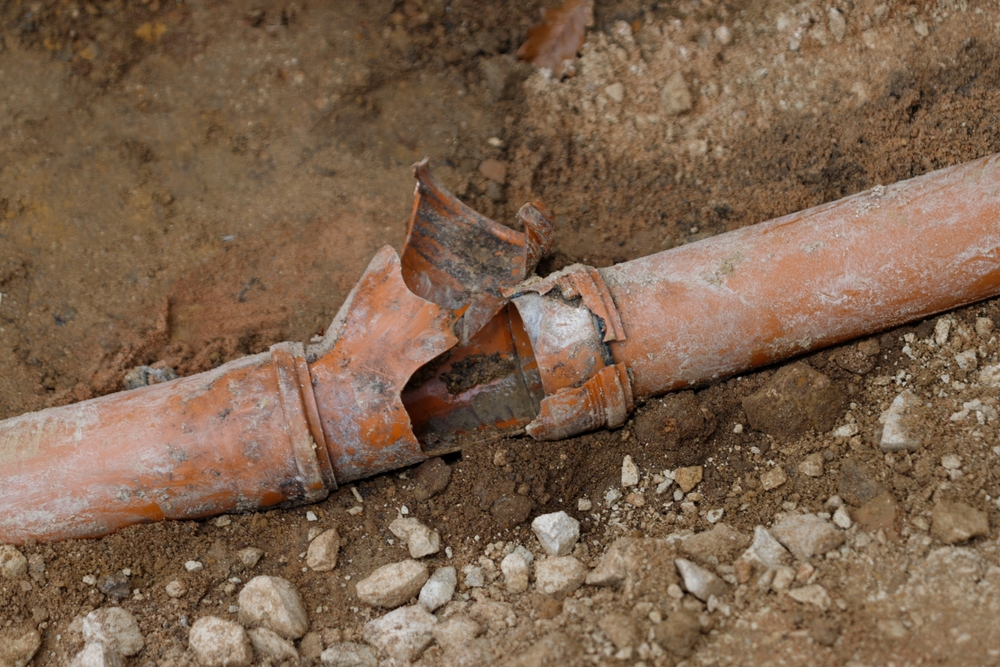 damaged sewer line
