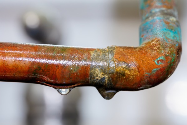 leaking copper pipe
